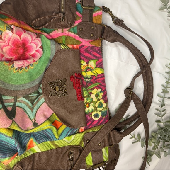 Desigual Women Handbag Boho Multicolor Canva Print Fashion - Picture 10 of 10